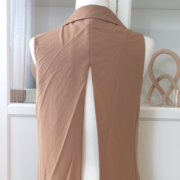 FOREVER21 Camel Brown Sleeveless Long Vest - Size Small - Picture 4 of 4